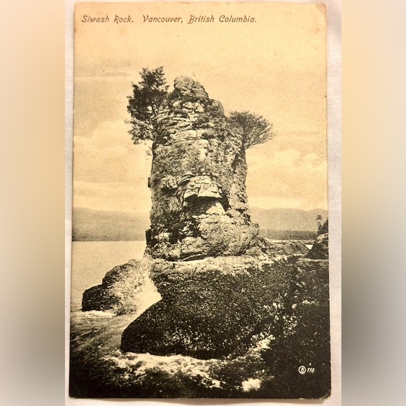RRRP Siwash Rock Vancouver British Columbia Real Picture Postcard Rock Formation - Picture 1 of 3